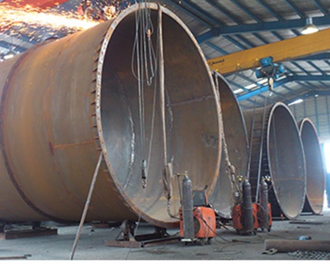 Construction of large-diameter steel pipes used in filtration system for Khorasan Steel Company (KSC), Iran